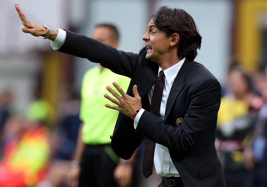 Pippo Inzaghi, tecnico del Milan, ha battuto la Lazio all&#39;esordio ufficiale sulla panchina rossonera. Ansa